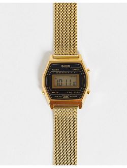 Vintage unisex digital mesh watch in gold LA690WEMY-1EF