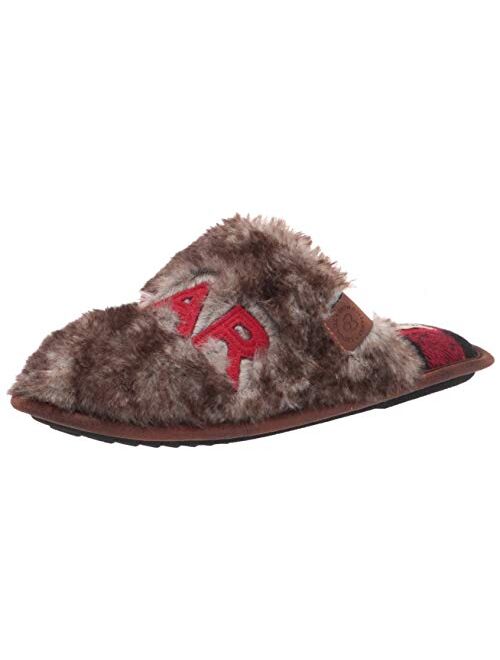 Dearfoams Men's Papa Bear Buffalo Plaid Clog Slipper