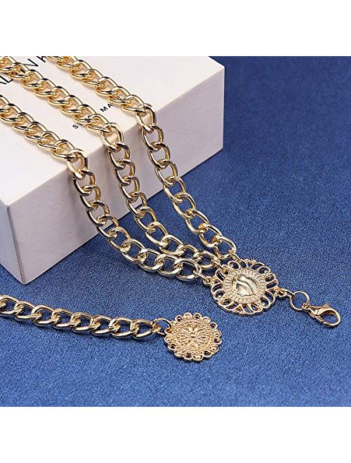 Suyi Chain Belts for Women Waist Chain Belt Multilayer Body Belly Chain