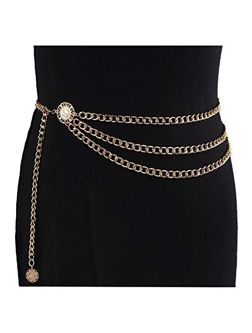 Suyi Chain Belts for Women Waist Chain Belt Multilayer Body Belly Chain