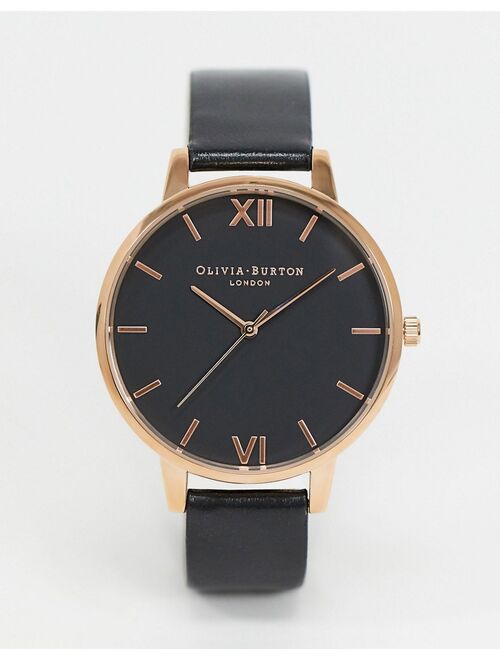 Olivia Burton Shoreditch OB16SH08 black and rose gold watch