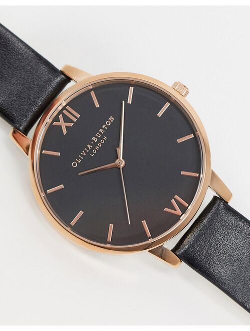 Olivia Burton Shoreditch OB16SH08 black and rose gold watch