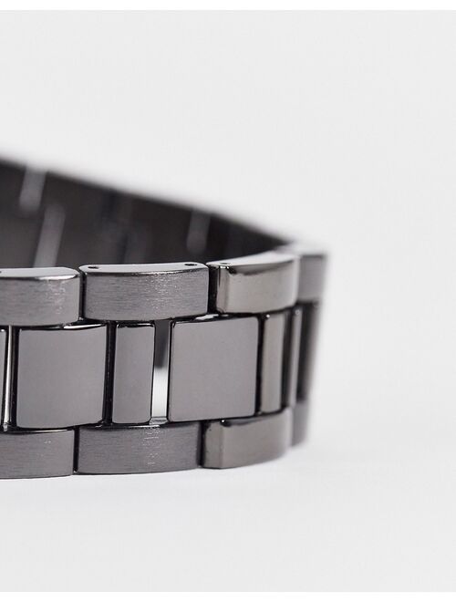 Asos Design bracelet watch in gunmetal