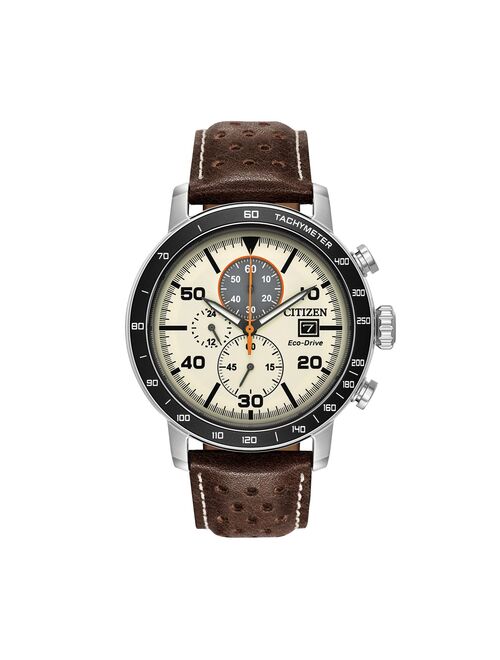 Citizen Eco-Drive Men's Brycen Leather Chronograph Watch - CA0649-06X