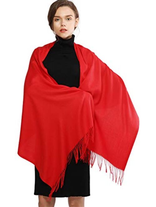 RIIQIICHY Women's Scarf Pashmina Shawls and Wraps for Evening Dress Bridesmaid Wedding Bridal Winter Warm Long Large Scarves