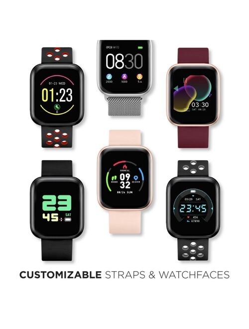 iTouch Air 3 Unisex Touchscreen Smartwatch Fitness Tracker: Rose Gold Case with Black Strap 40mm