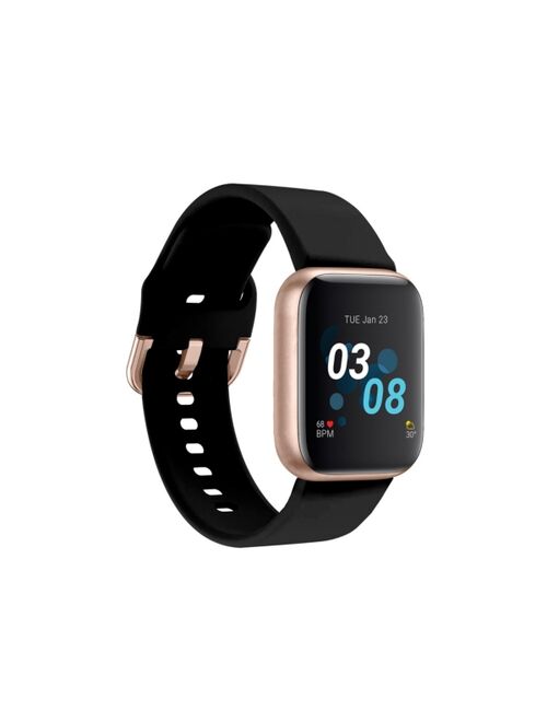 iTouch Air 3 Unisex Touchscreen Smartwatch Fitness Tracker: Rose Gold Case with Black Strap 40mm