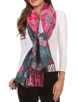 Sakkas Ontario double layer floral Pashmina/Shawl/Wrap/Stole with fringe