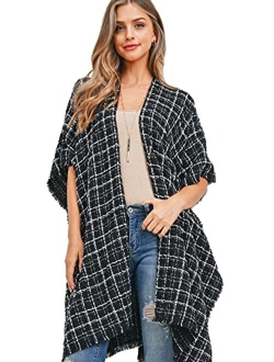 Bohemian Versatile Open Shawl Cardigan - Kimono Ruana, Tie Dye Convertible Poncho Blanket Vest, Sheer Beach Cover Up