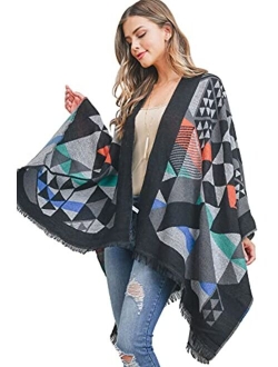 Bohemian Versatile Open Shawl Cardigan - Kimono Ruana, Tie Dye Convertible Poncho Blanket Vest, Sheer Beach Cover Up