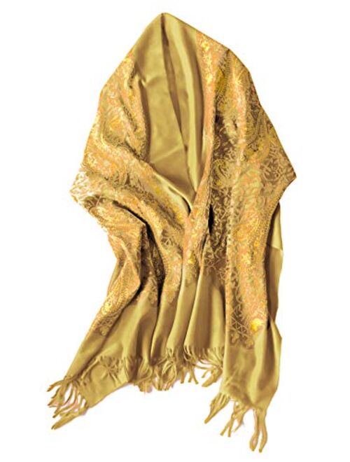 Women's Embroidered Oversize Tassel Shawl Scarf