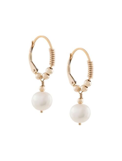 little pearl hoop earrings