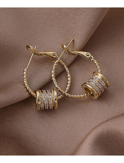 Street Region Cubic Zirconia & Goldtone Pavé-Detail Coin Hoop Earrings