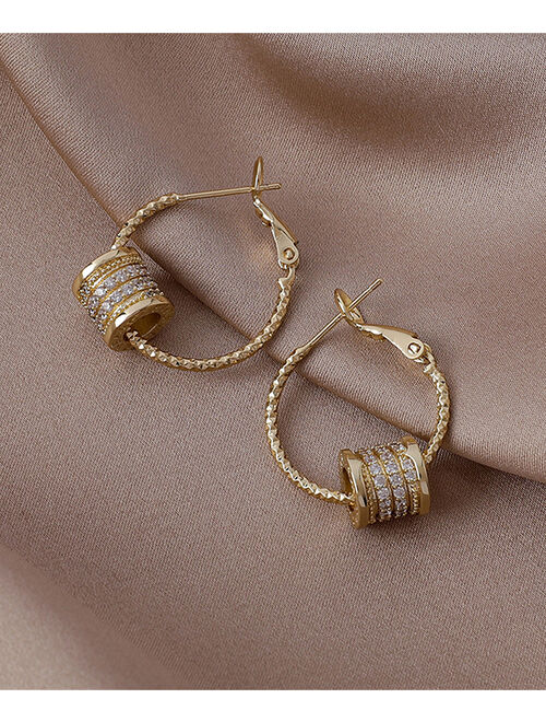 Street Region Cubic Zirconia & Goldtone Pavé-Detail Coin Hoop Earrings