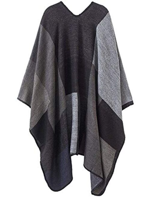 Women's Blanket Shawls Wraps Winter Open Front Poncho Cape Oversized Cardigan Sweater