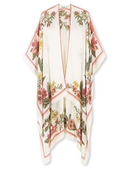 Breezy Lane Beach Cover Up for Women Swimsuit Kimono Cardigan with Floral Print for Summer Travel Holiday