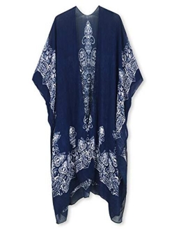 Breezy Lane Beach Cover Up for Women Swimsuit Kimono Cardigan with Floral Print for Summer Travel Holiday