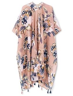 Breezy Lane Beach Cover Up for Women Swimsuit Kimono Cardigan with Floral Print for Summer Travel Holiday