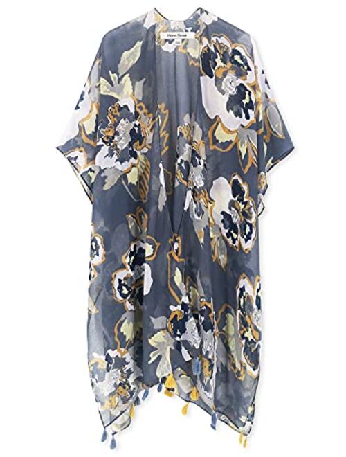 Breezy Lane Beach Cover Up for Women Swimsuit Kimono Cardigan with Floral Print for Summer Travel Holiday