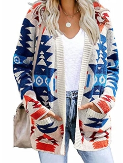 Womens Fashion Open Front Long Sleeve Cardigans Sweaters Coats with Pockets