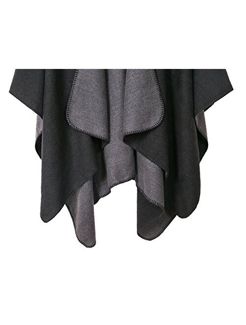 Women's Warm Shawls Wraps Open Front Cardigan Vintage Pattern Poncho Cape Sweater Coat