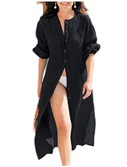 Bsubseach Womens Chiffon/Rayon Beach Blouses Kimono Cardigan Long Bikini Cover Up