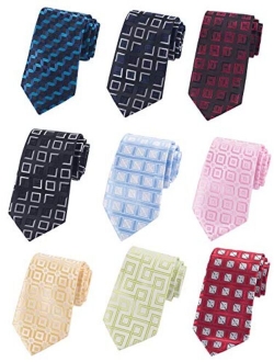 YanLen Lot 9 PCS Classic Men's Tie Necktie Woven JACQUARD Neck Ties