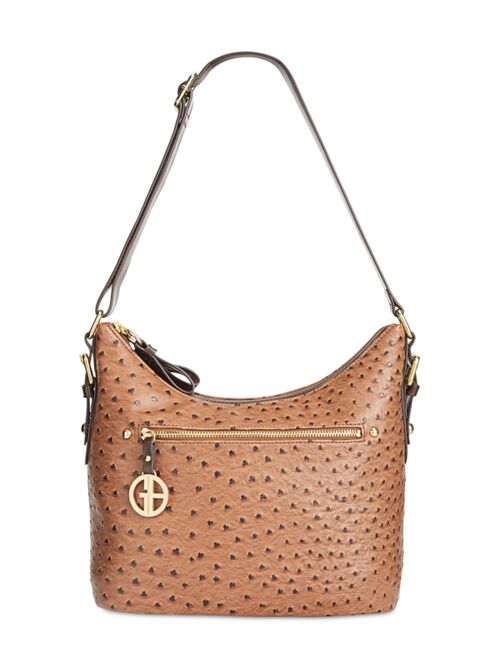 Giani Bernini Embossed Faux Ostrich Hobo, Created for Macy's