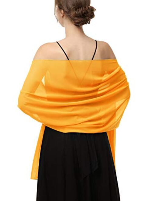 Chiffon Shawls Scarves Wraps for Bridal Wedding Party Evening Dress and Special Occasion Dresses