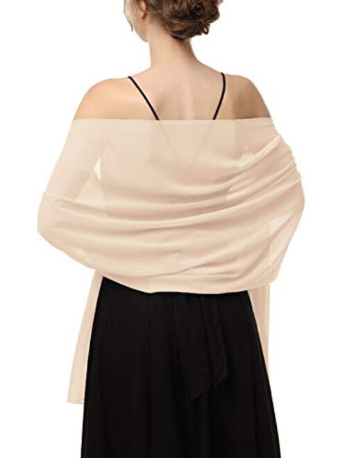 Chiffon Shawls Scarves Wraps for Bridal Wedding Party Evening Dress and Special Occasion Dresses