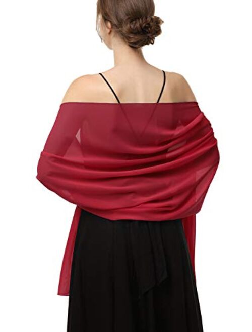 Chiffon Shawls Scarves Wraps for Bridal Wedding Party Evening Dress and Special Occasion Dresses