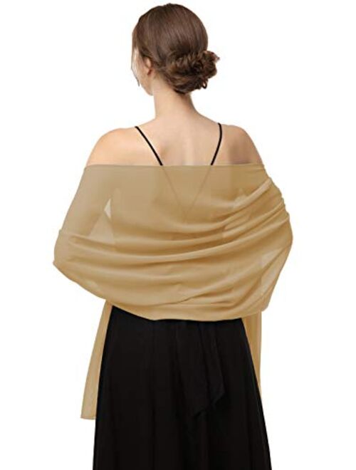 Chiffon Shawls Scarves Wraps for Bridal Wedding Party Evening Dress and Special Occasion Dresses