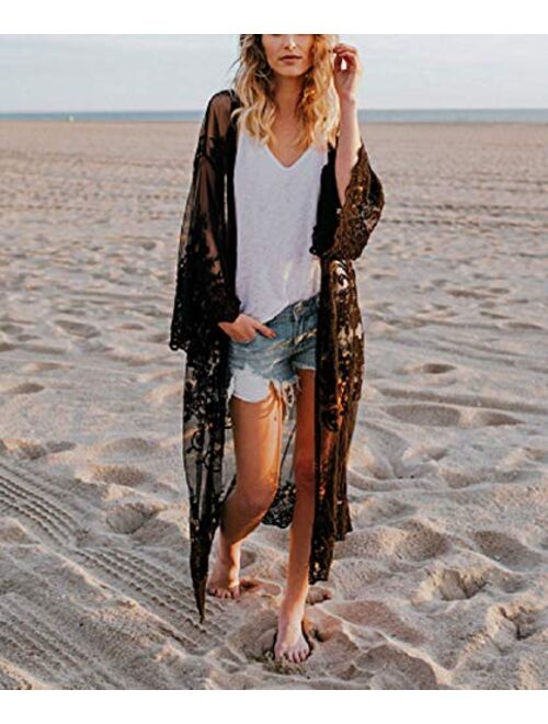 Jeasona Beach Coverups for Women Kimono Robes Cardigans Cover UP Beach Dress