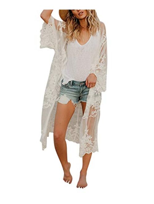 Jeasona Beach Coverups for Women Kimono Robes Cardigans Cover UP Beach Dress