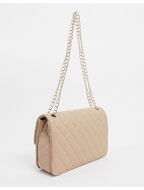 My Accessories London Exclusive quilted chain cross body bag in camel