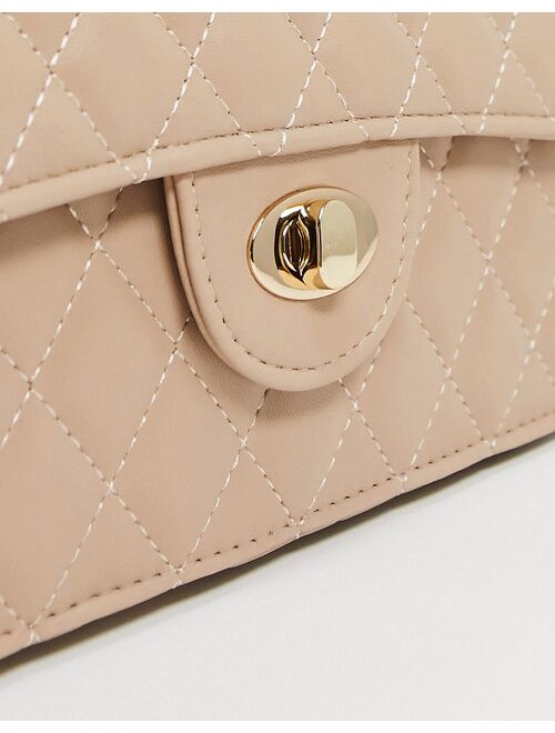 My Accessories London Exclusive quilted chain cross body bag in camel