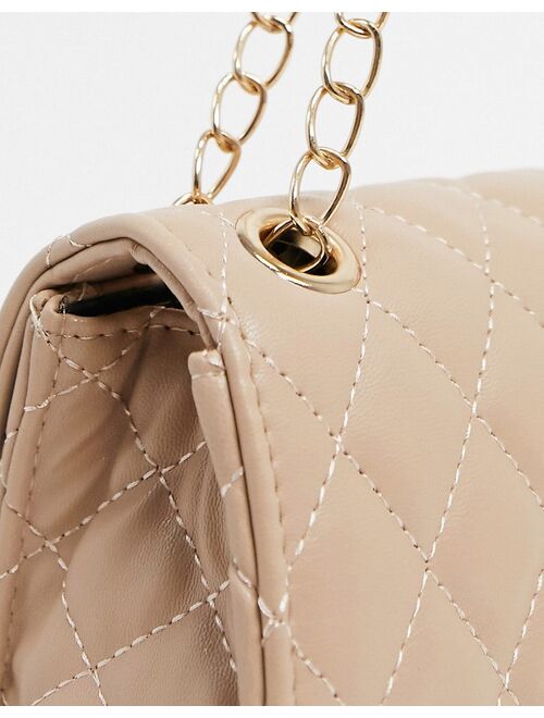 My Accessories London Exclusive quilted chain cross body bag in camel