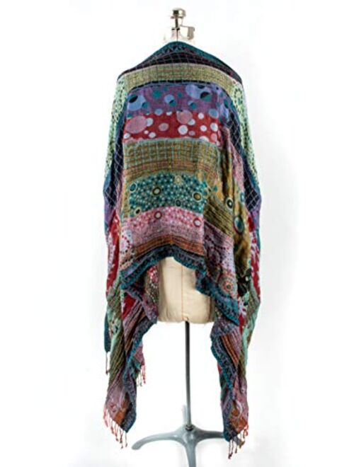 Bohomonde Harina Shawl, Woven Reversible Striped Pashmina Scarf, Hand Made in India