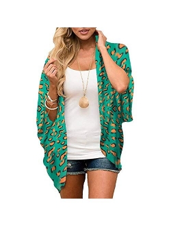 Zando Floral Kimonos for Women Swimsuit Cover Ups Open Front Summer Tops Cardigan Half Sleeve Sheer Shawls and Wraps