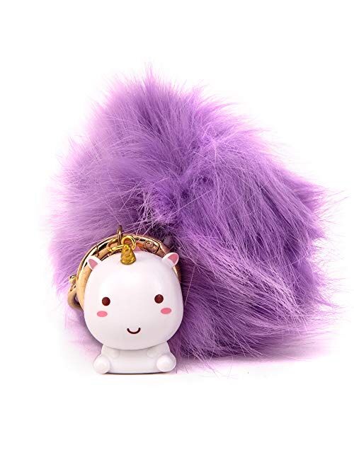 Smoko Kawaii Elodie Unicorn Pompom Keychain Purple