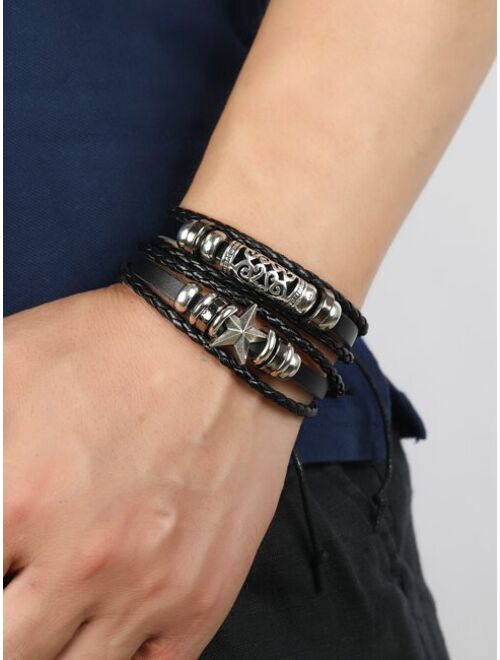 Shein 5pcs Men Star Decor Bracelet