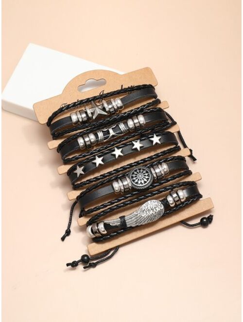 Shein 5pcs Men Star Decor Bracelet