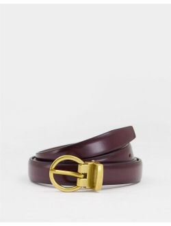waist and hip skinny 70s belt in brown