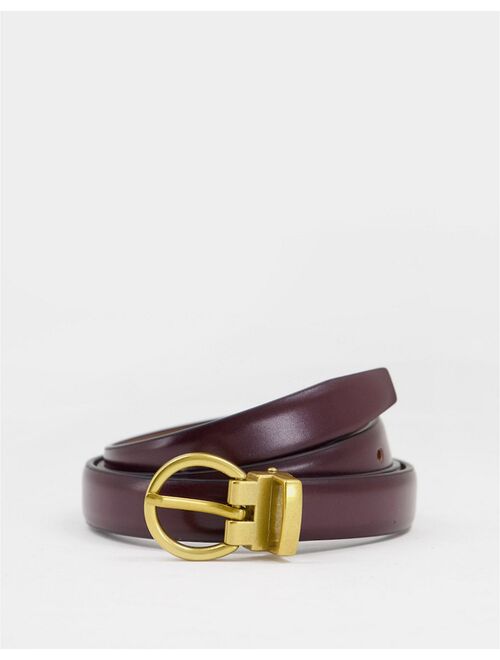 Asos Design waist and hip skinny 70s belt in brown