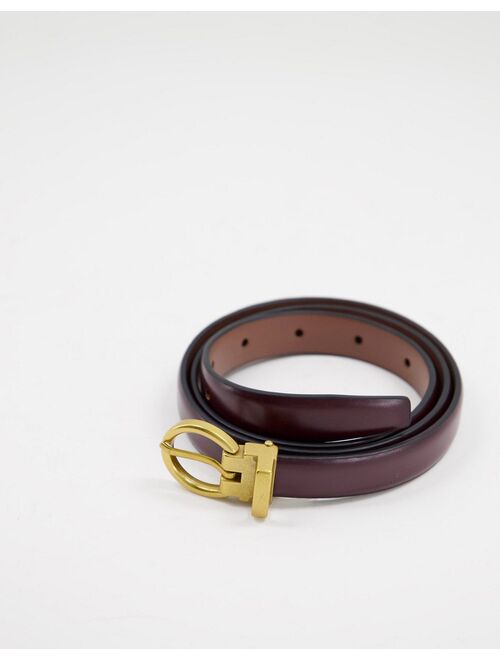 Asos Design waist and hip skinny 70s belt in brown