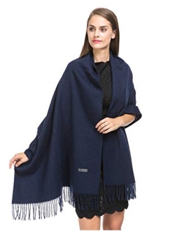 Cashmere Wrap Shawl Stole for Women Winter Extra Large(79" X 28") Men Solid Lambswool Pashmina Scarf with Gift Box