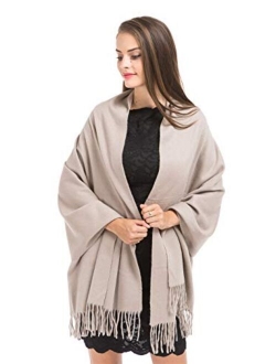 Cashmere Wrap Shawl Stole for Women Winter Extra Large(79" X 28") Men Solid Lambswool Pashmina Scarf with Gift Box