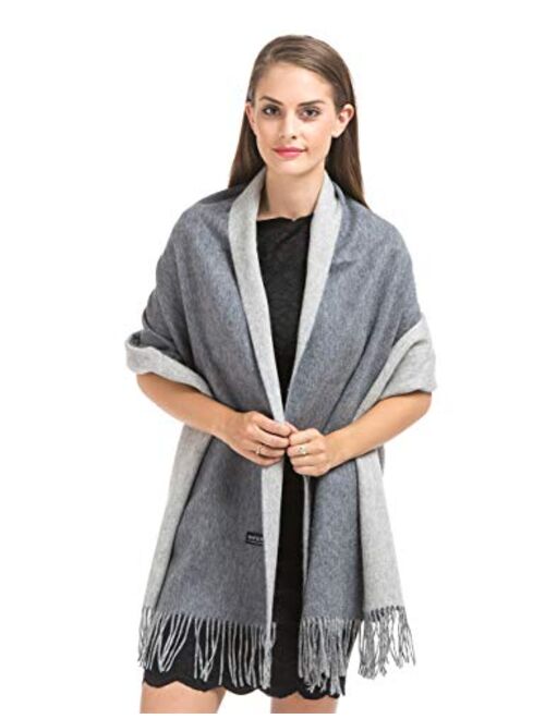 Cashmere Wrap Shawl Stole for Women Winter Extra Large(79" X 28") Men Solid Lambswool Pashmina Scarf with Gift Box