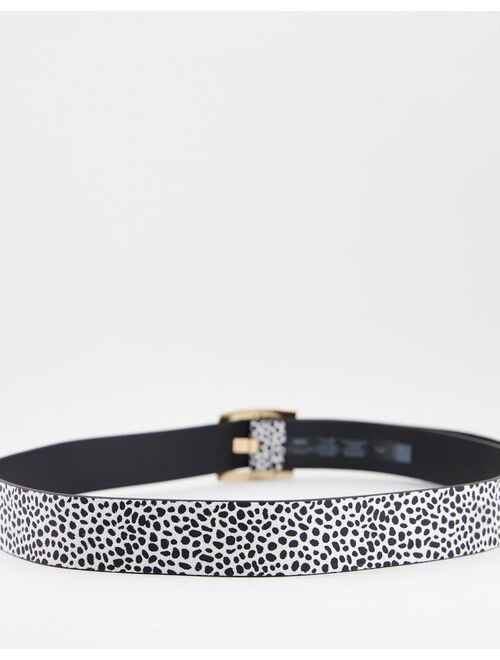 Asos Design Curve spot print gold buckle waist and hip jeans belt