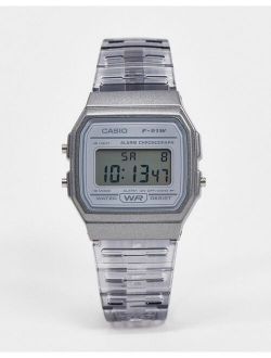 F-91WS-8EF digital watch in gray